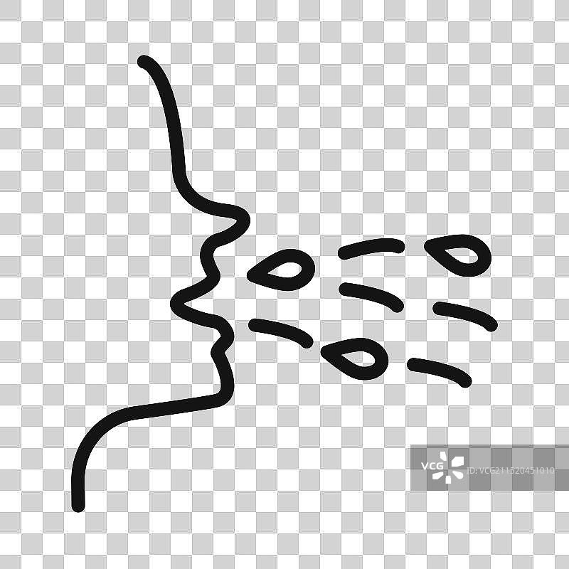 咳嗽的男人图标，填充风格图片素材