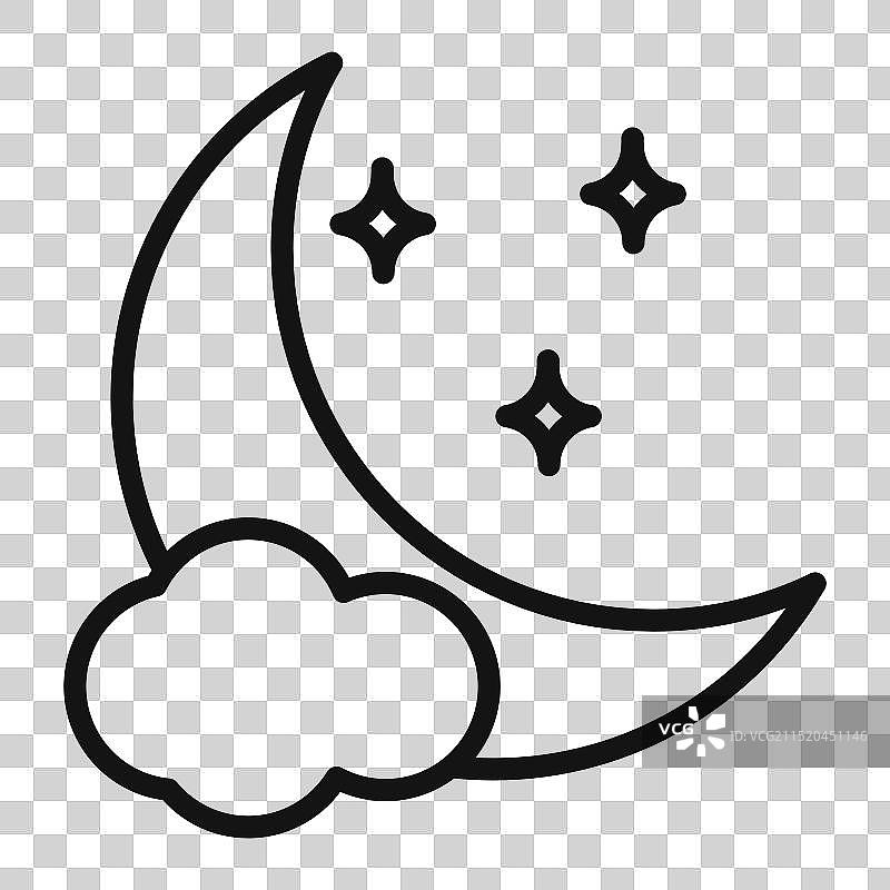 填充样式月亮轮廓标记图标图片素材