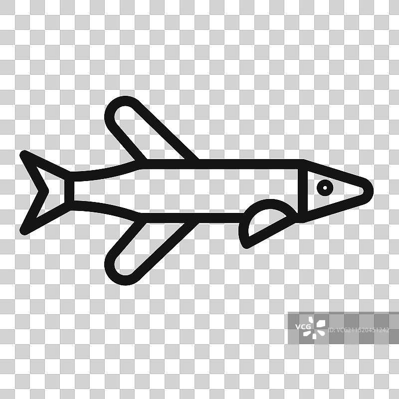 填充样式的梭子鱼图标标记图片素材