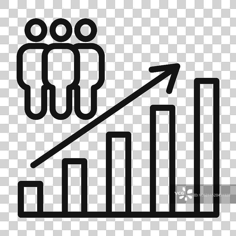 人口增长图表图标（填充样式）图片素材