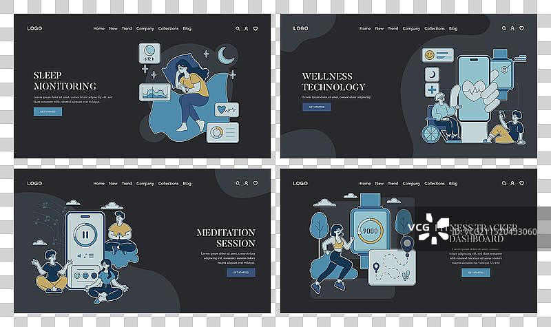 健康技术扁平设计图片素材