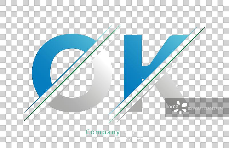 独特的OK字母Logo图标模板图片素材