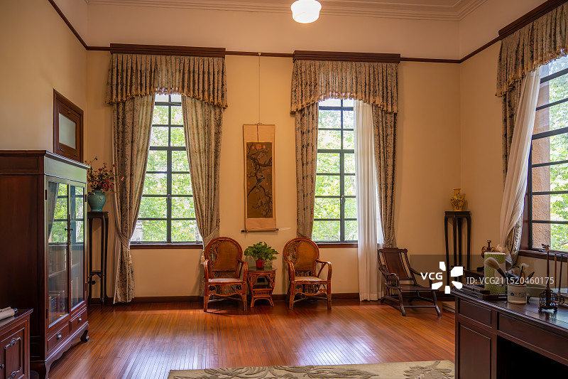 南京钟山风景名胜区美龄宫内景图片素材