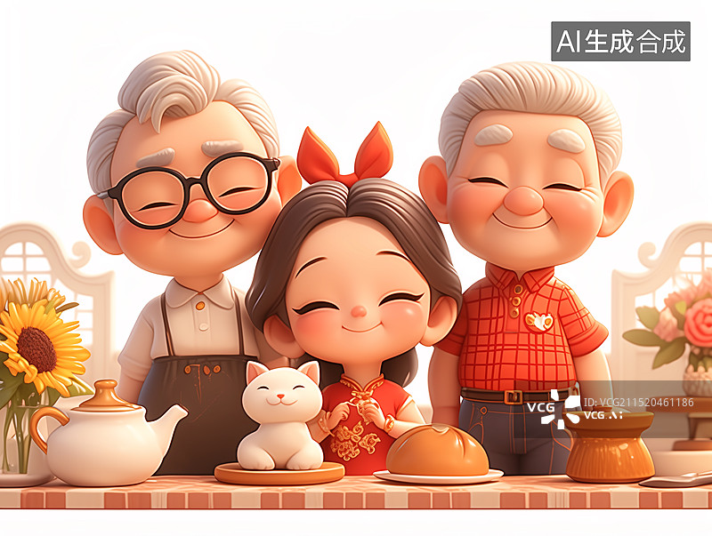 【AI数字艺术】节日一家人图片素材