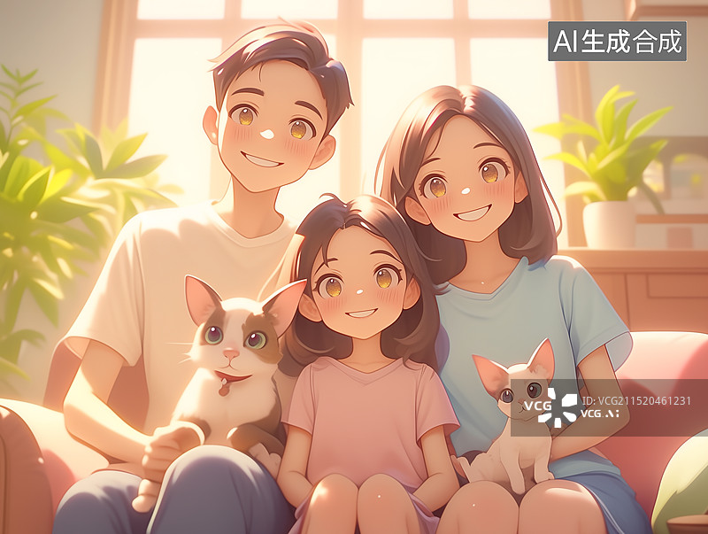 【AI数字艺术】节日一家人图片素材