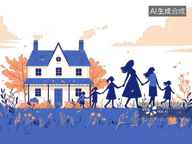 【AI数字艺术】节日一家人图片素材