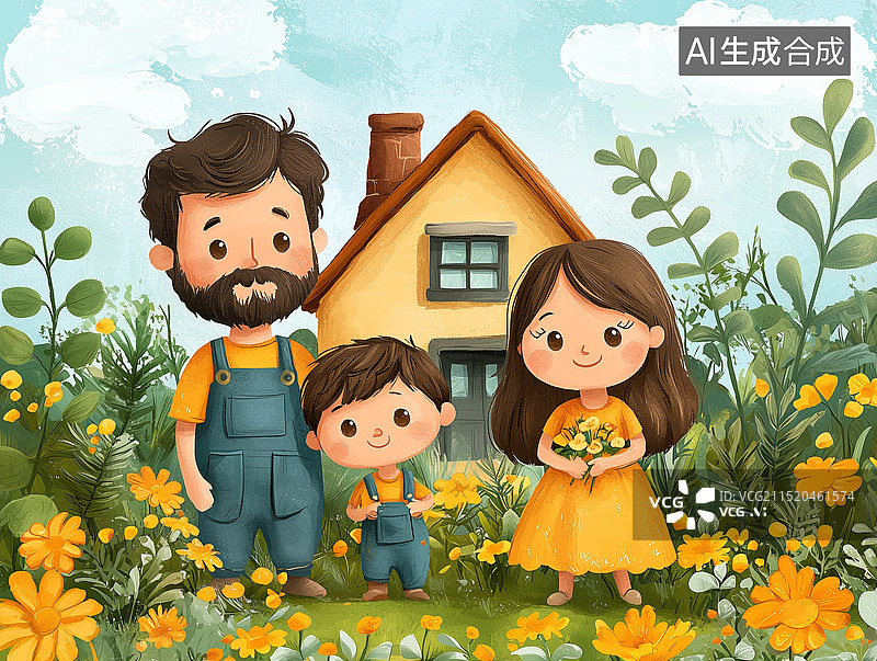 【AI数字艺术】节日一家人图片素材