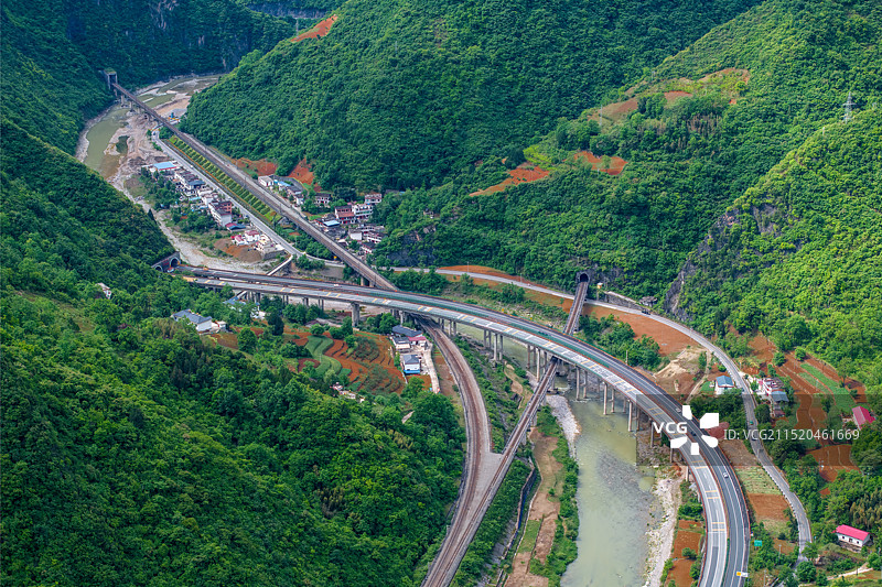 秦岭山脉柞水县风光图片素材