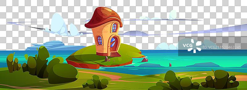 海岛蘑菇屋图片素材