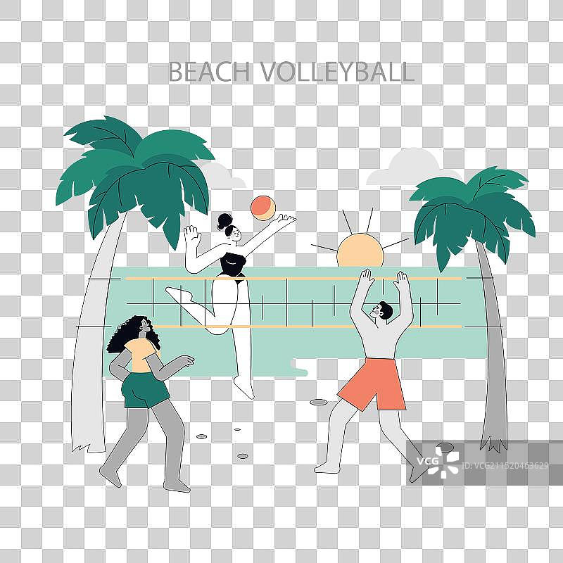 夏季活动扁平风格元素图片素材