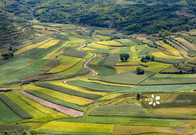 山西省岚县秀美田园风光图片素材