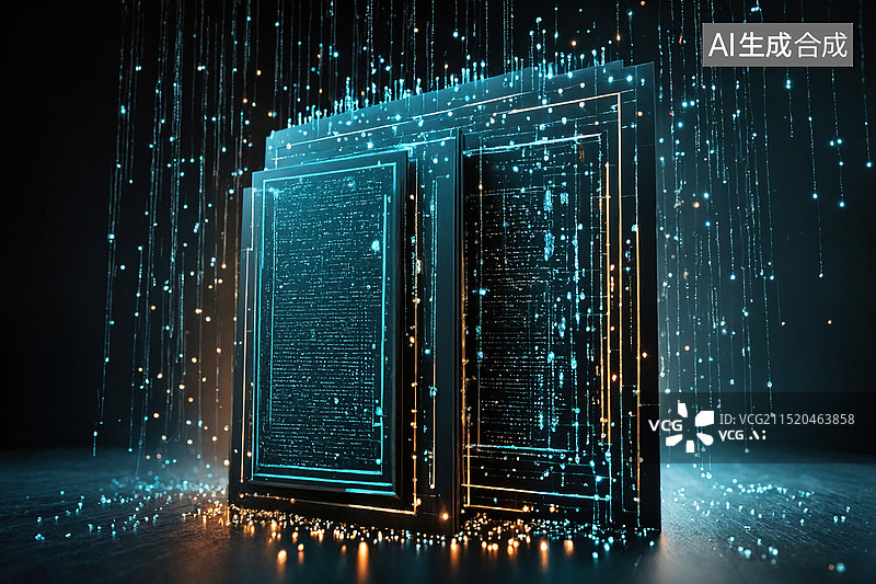 【AI数字艺术】数字图书馆的未来图片素材