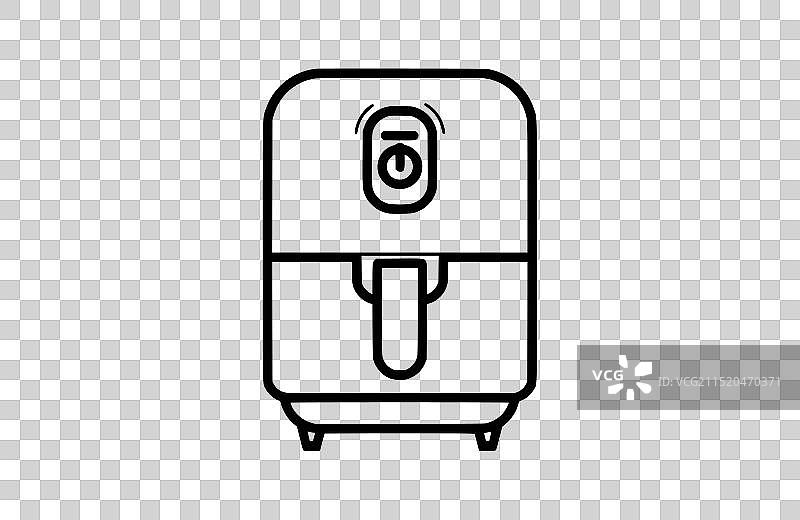 空气炸锅黑色图标（白色背景）图片素材