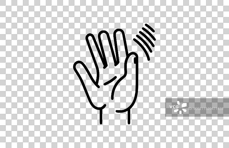 白色背景上的黑色美国手语翻译图标图片素材