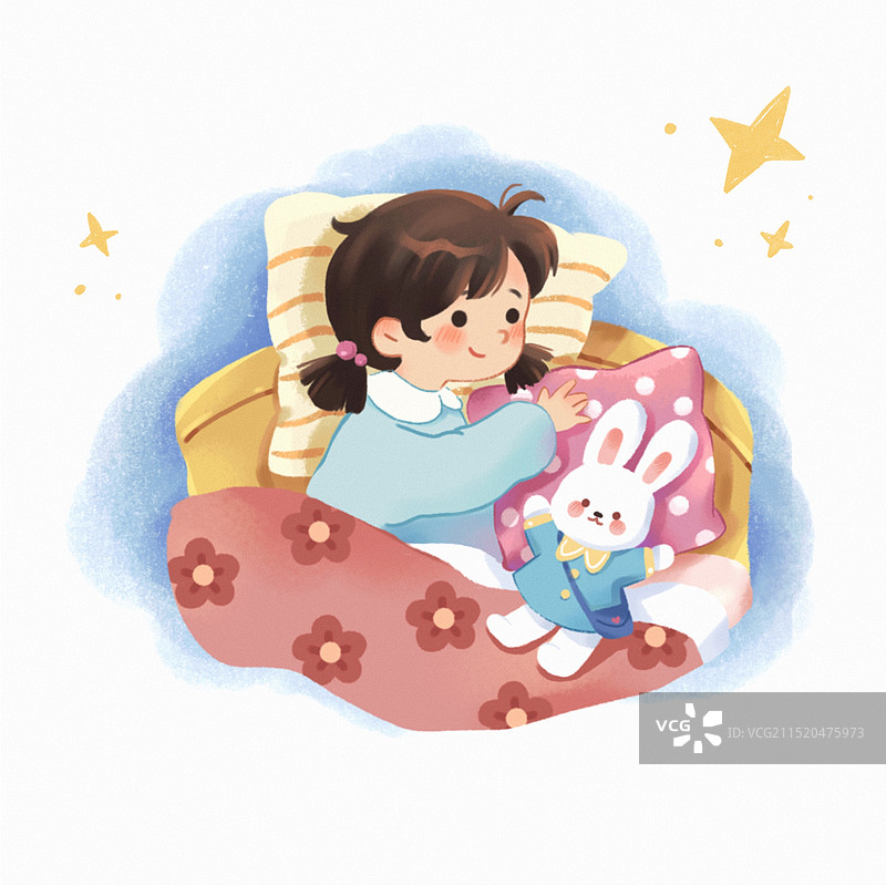 小女孩和娃娃图片素材