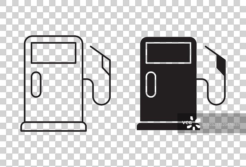 加油站轮廓图标合集图片素材