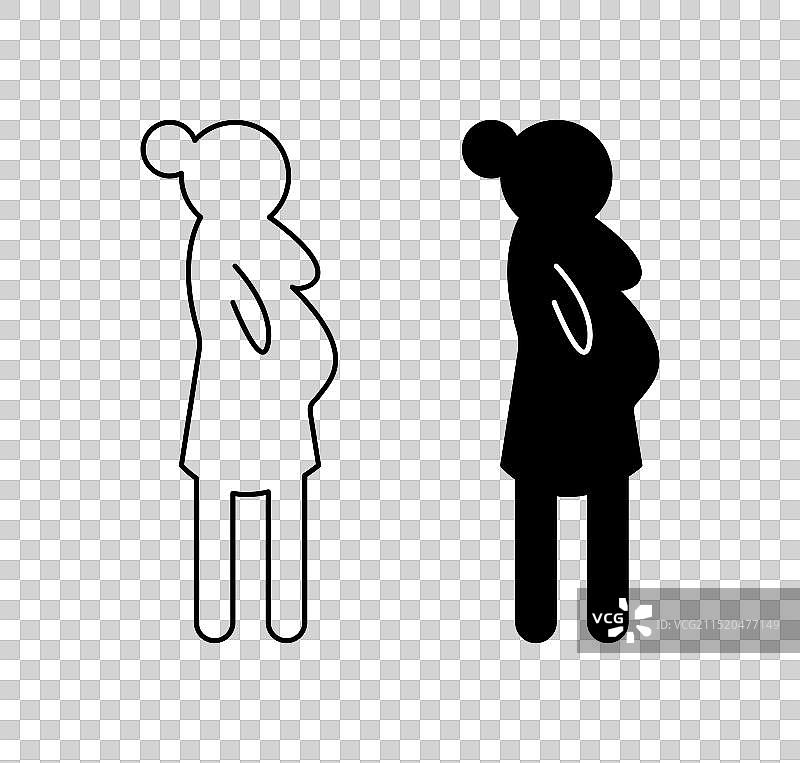 妇产科医生轮廓图标图片素材