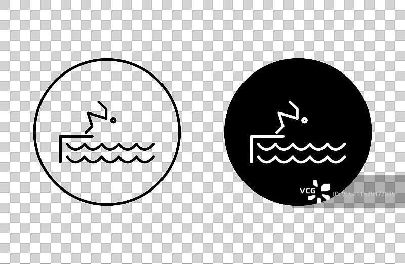 跳水游泳者扁平图标图片素材