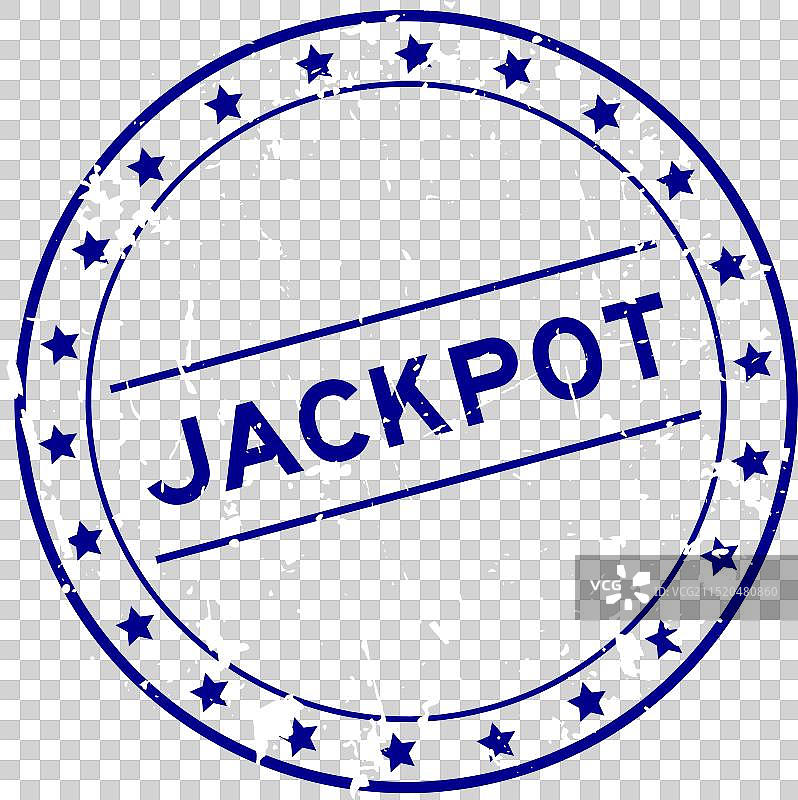 蓝色Grunge风格头奖圆形印章图片素材