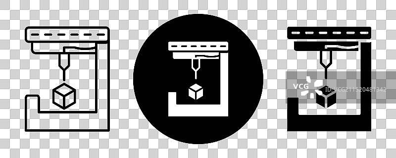 3D打印机轮廓图标合集图片素材