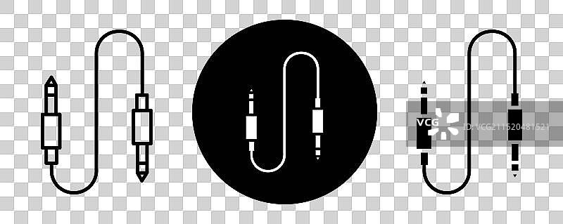 音频线线稿图标集图片素材