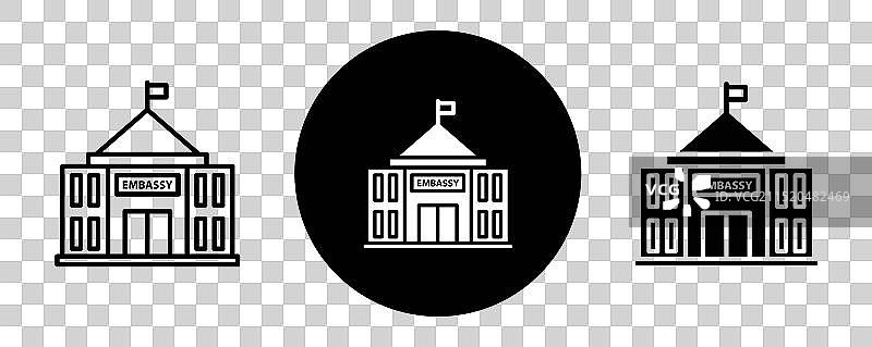 大使馆轮廓图标合集图片素材