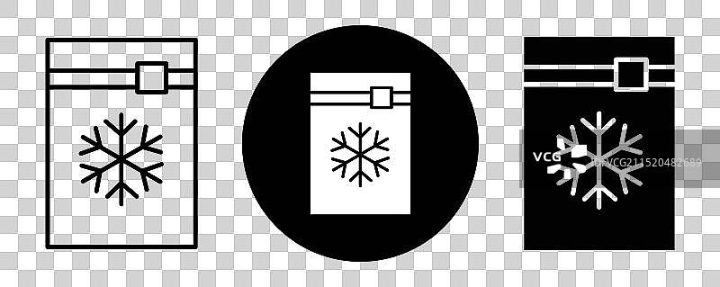 冷冻食品袋描边图标合集图片素材