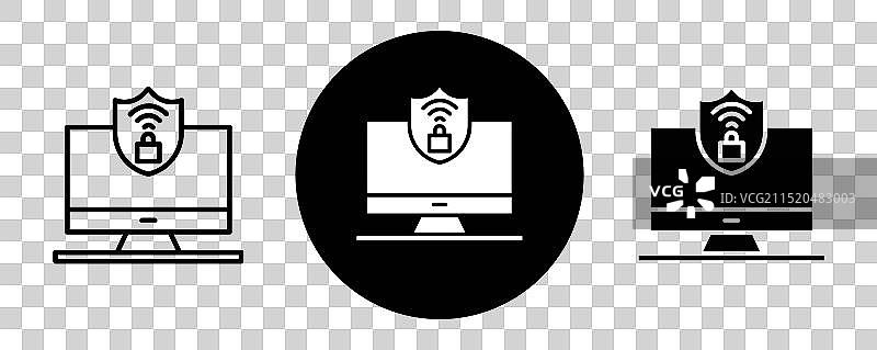 物联网安全工具轮廓图标合集图片素材