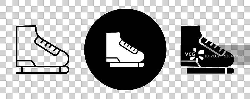滑冰轮廓图标合集图片素材
