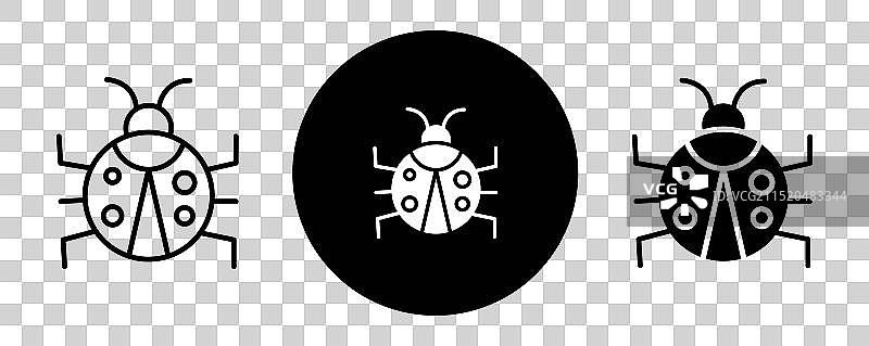 瓢虫轮廓图标合集图片素材