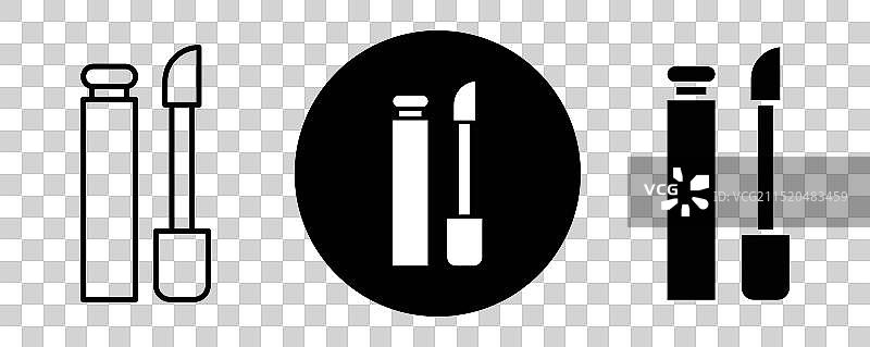 唇彩轮廓图标合集图片素材