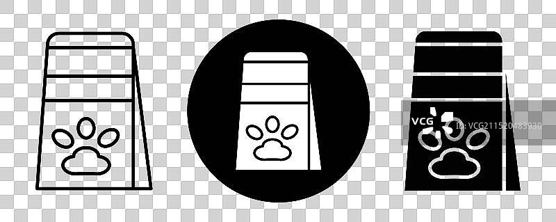 宠物食品袋轮廓图标合集图片素材
