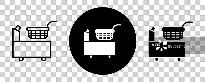 餐厅油炸锅轮廓图标合集图片素材
