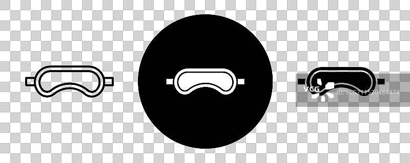 睡眠眼罩轮廓图标合集图片素材