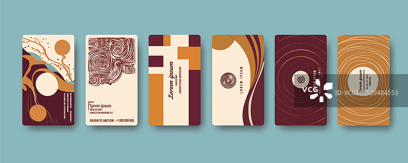 20世纪70年代风格的名片3图片素材