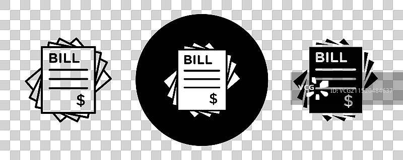 成堆的账单轮廓图标合集图片素材