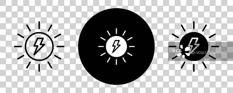 太阳能轮廓图标合集图片素材