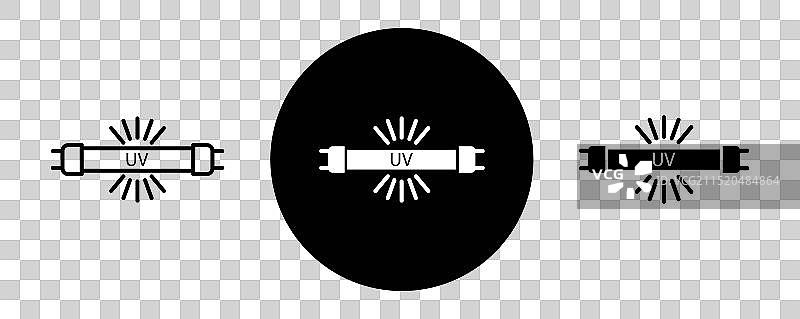 紫外线消毒灯轮廓图标集合图片素材