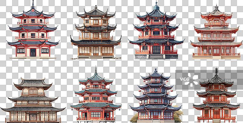 日式宝塔亚洲寺庙中式房屋图片素材
