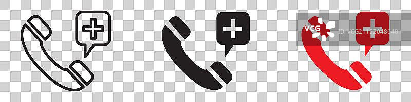 突出显示紧急情况的救护车呼叫图标图片素材