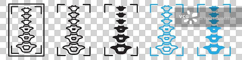 脊柱背痛诊断成像图标图片素材