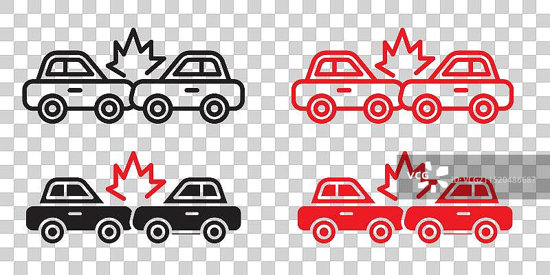 显示车辆的汽车碰撞图标图片素材