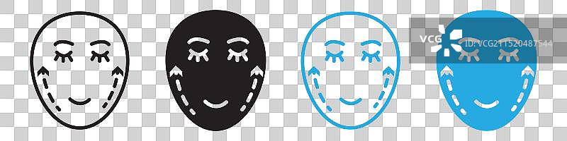 面部提升图标线条艺术图片素材