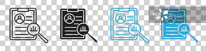 工作分析图标线条艺术图片素材
