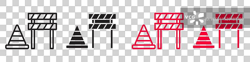 路障图标线条艺术图片素材