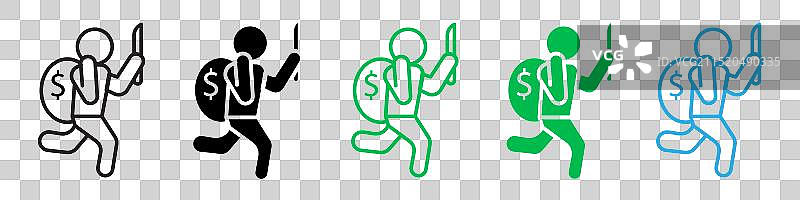 代表盗窃安全的窃贼图标图片素材