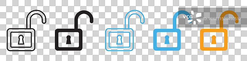 解锁图标线条艺术图片素材