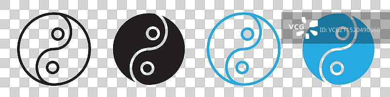 阴阳图标线条艺术图片素材