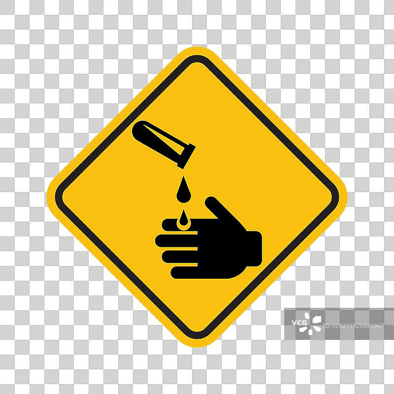 化学灼伤危险标志，促进安全图片素材