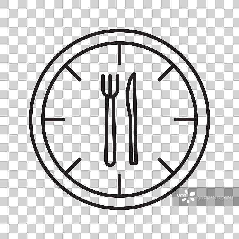 午餐时间线条艺术图标图片素材